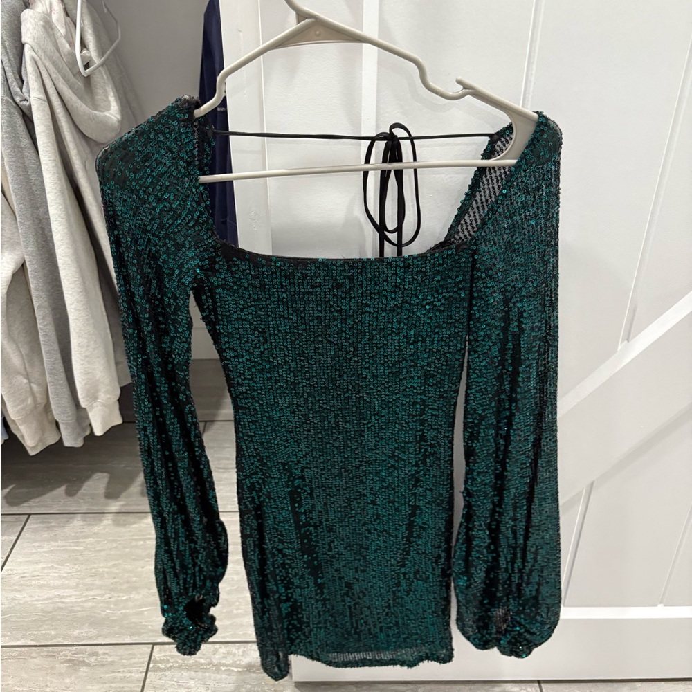 Green lucy in the sky hoco dress
